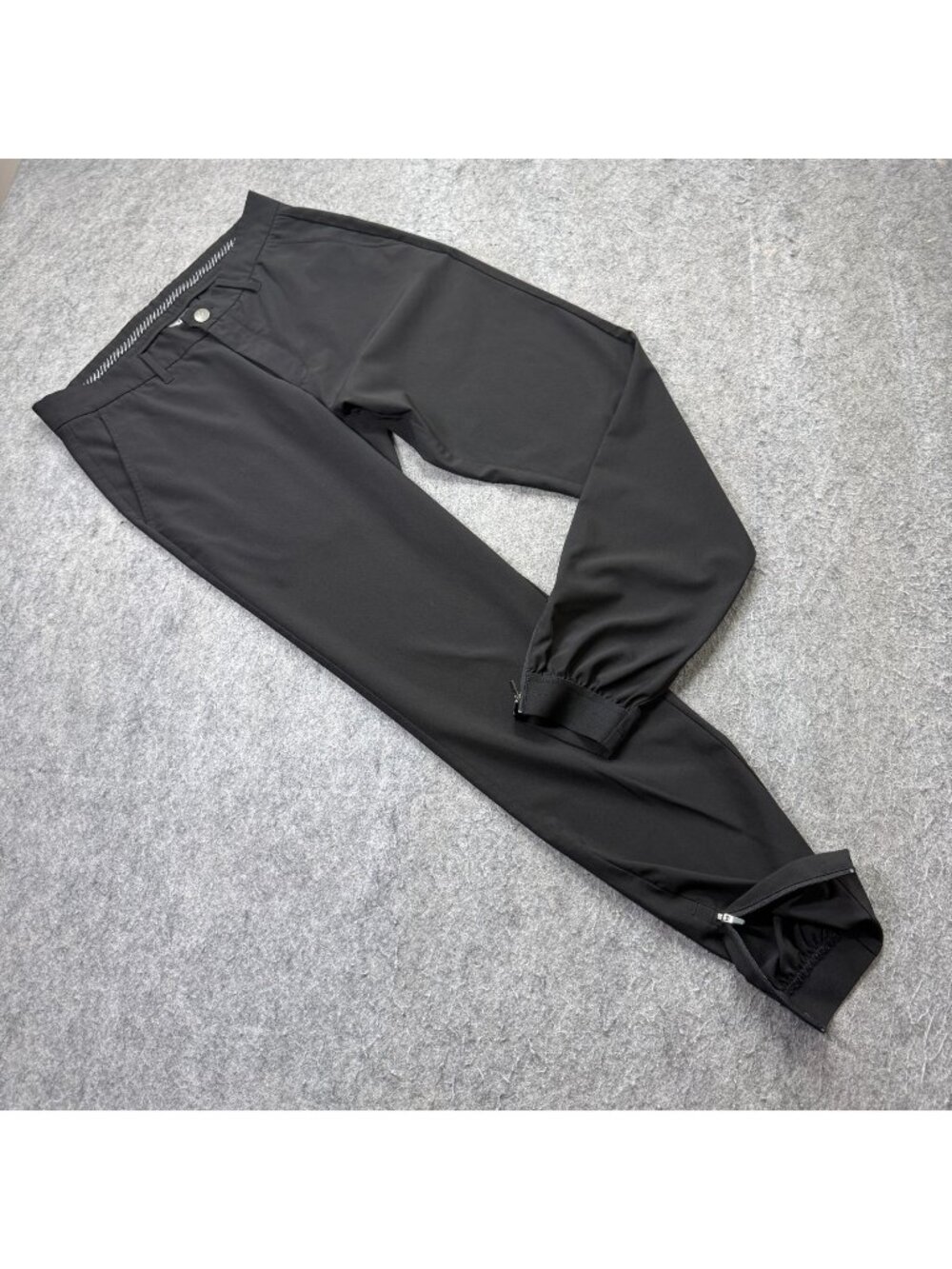 Primo Golf Pants Men 32 x 30 Black Performance Tapered Ankle Zip b189